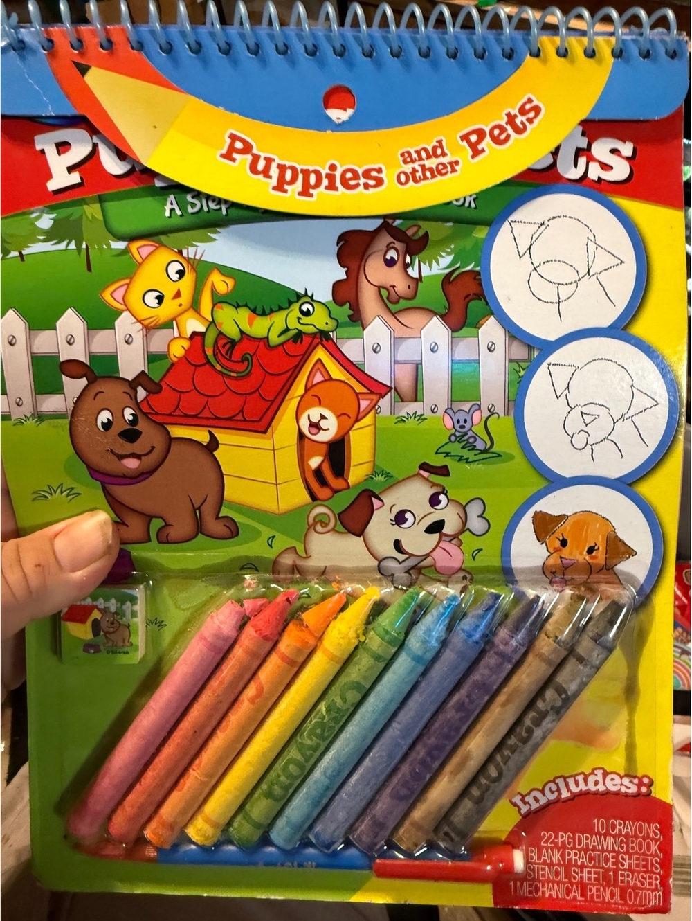 ArtSkills Puppies and Other Pets Step-by-Step Drawing Kit with Crayons and Stenc